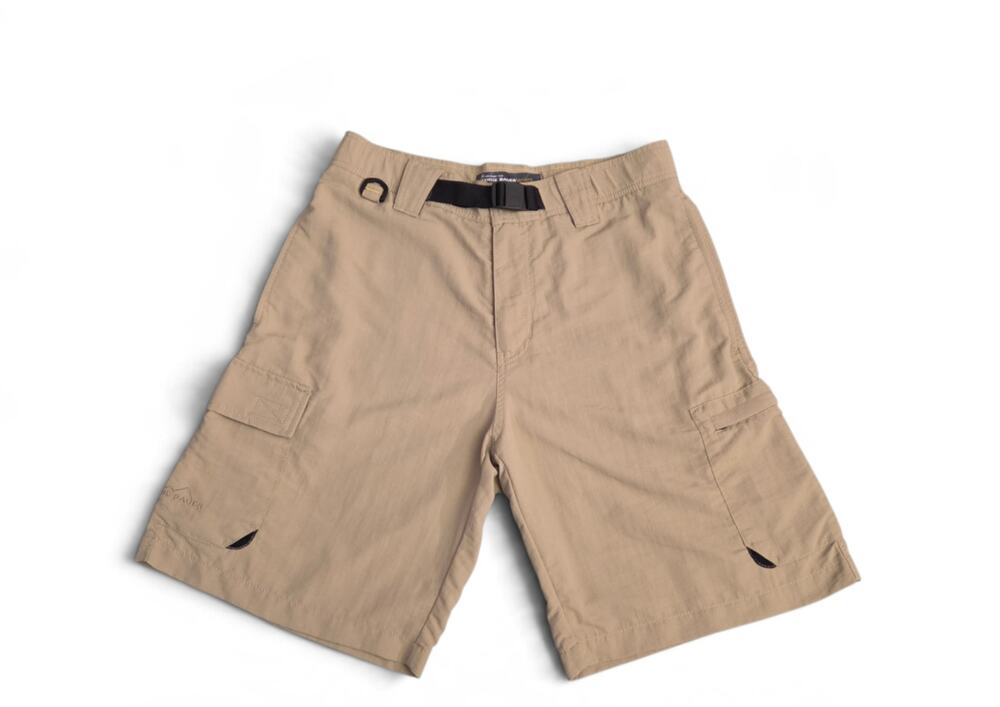 Eddie Bauer 2009 Nylon Cargo Hiking Shorts Khaki Belted Men's 30 Gorpcore